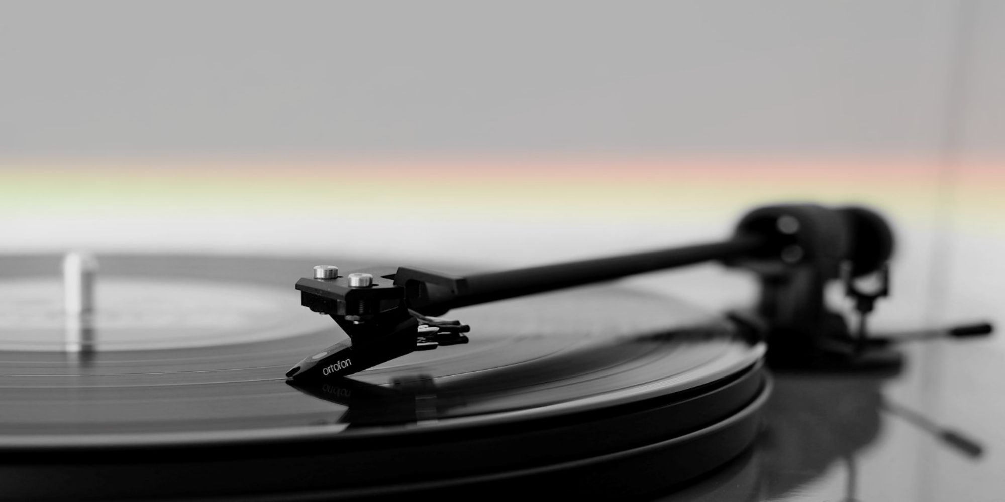 Close up of a record player